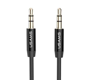 USAMS USAMS Adapter audio jack 3,5mm 3,5mm YP-01 1 m czarny (YP101) - Adaptery i przejściówki - miniaturka - grafika 3