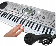 Instrumenty muzyczne dla dzieci - PIANINO ORGANY Elektroniczne KEYBOARD 54 klawisze z Mikrofonem +6 Baterii - miniaturka - grafika 1