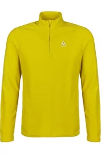 Swetry męskie - Odlo Odlo Męski sweter Midlayer 1/2 Zip Roy, Sunny Lime-Citronelle-Stripes, S 527412 - grafika 1