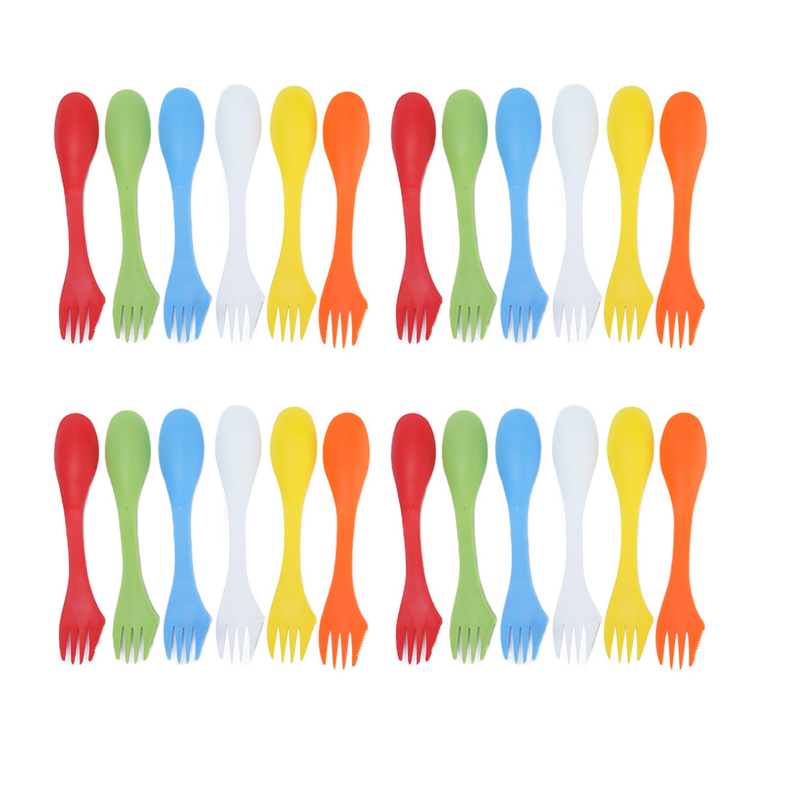 3 w 1 Nóż Widelec Łyżka, 3 w 1 Łyżka Widelec Nóż Combo, 3 w 1 Zestaw widelec nóż łyżka wielokrotnego użytku, plastikowy zestaw 3 w 1 łyżka widelec i nóż, przenośny zestaw łyżka nóż widelec na zewnątrz, wielofunkcyjny zestaw zastawy stołowej na zewnątrz