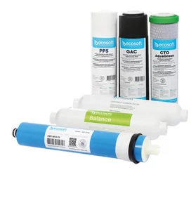 Ecosoft Pure Balance Zestaw 6 filtrów do systemów odwróconej osmozy - Uzdatniacze wody - miniaturka - grafika 2
