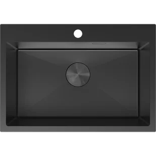Mexen Solix zlewozmywak stalowy 1-komorowy 650 x 450 mm, czarny - 6403651000-70 - Zlewozmywaki - miniaturka - grafika 1