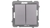 Wyłączniki światła i elektryczne - Ospel Sonata srebrny łącznik podwójny zwierny ŁP-17R/m/38 ŁP-17R/m/38 - miniaturka - grafika 1