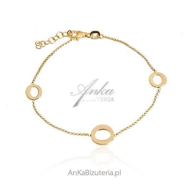 ankabizuteria.pl Srebrna bransoletka pozłacana kółeczka