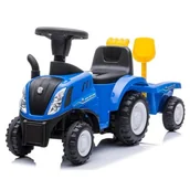 Jeździki dla dzieci - Sun Baby Baby Jeździk traktor z przyczepą New Holland niebieski 5907478641443 - miniaturka - grafika 1