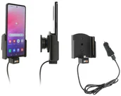 Uchwyty samochodowe do telefonów - Brodit Uchwyt do Samsung Galaxy A53 z wbudowanym kablem USB oraz ładowarką samochodową. - miniaturka - grafika 1
