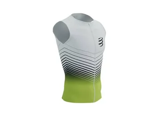 COMPRESSPORT Triathlonowa koszulka kompresyjna TRI POSTURAL TANK TOP white/primerose - Koszulki sportowe męskie - miniaturka - grafika 6