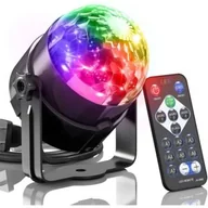 Projektory dla dzieci - Projektor rzutnik dyskotekowy kula RGB + Pilot - miniaturka - grafika 1