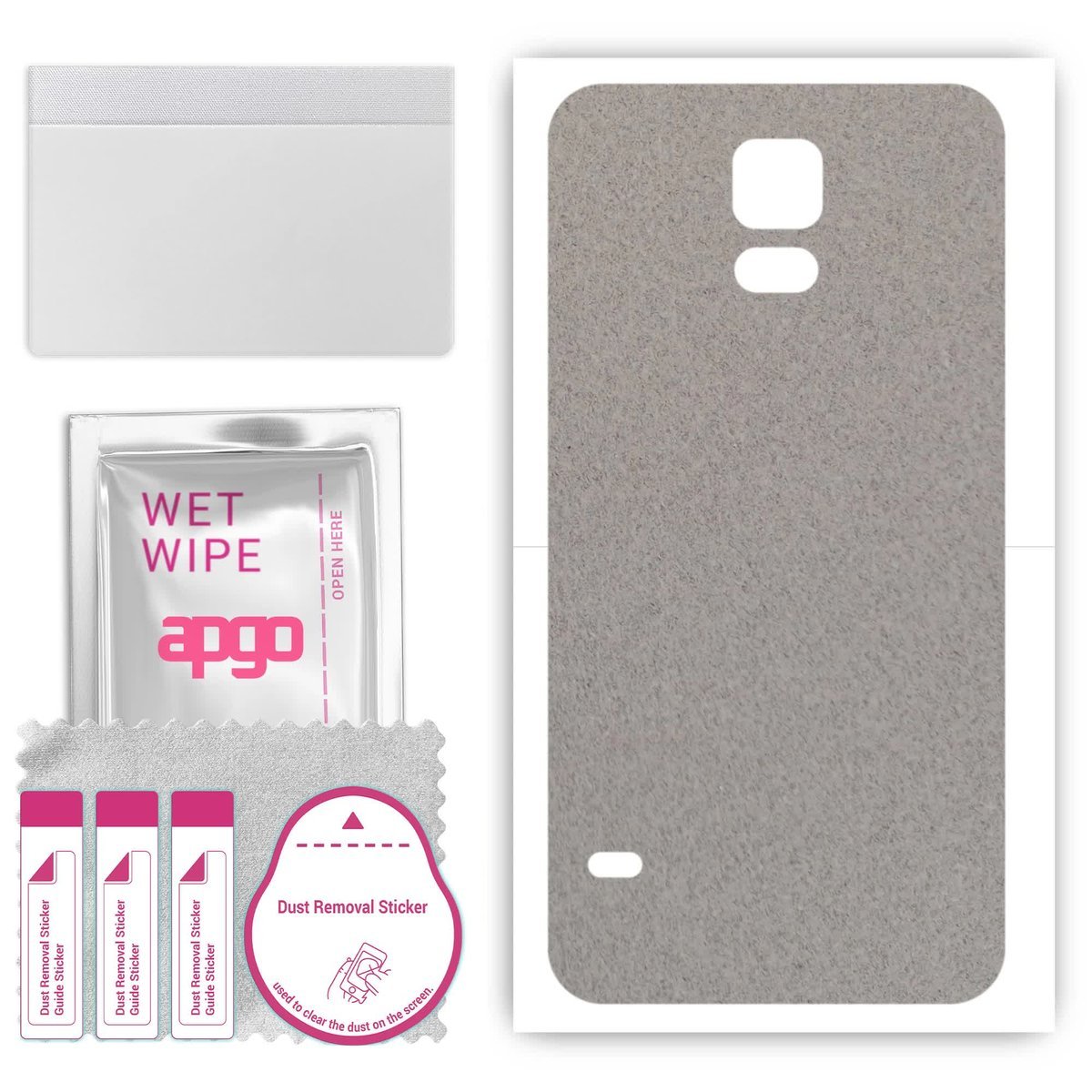 Folia naklejka skórka strukturalna na TYŁ Zamsz do Samsung Galaxy S5 mini - Zamsz Szary - apgo SKINS