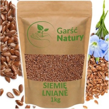 Siemię Lniane Naturalne Ziarno 1000 g Len Lnu Naturalne Brązowe Całe 1kg