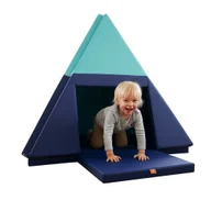Klocki - Tipi Namiot dla Dzieci 3w1 z Grubą Matą i Funkcją Łódki – Składany Plac Zabaw Piankowy, Domek Sensoryczny do Zabawy, Przedszkola i Żłobka - miniaturka - grafika 1