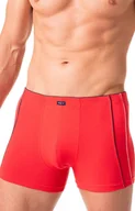 Majtki męskie - Key gładkie bokserki z przeszyciem czerwone, Kolor czerwony, Rozmiar L, Key - Intymna - miniaturka - grafika 1