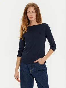 Tommy Hilfiger Bluzka New Cody WW0WW40589 Granatowy Slim Fit - Bluzki damskie - miniaturka - grafika 1