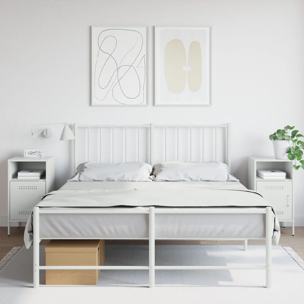 vidaXL vidaXL Szafki nocne, 2 szt., białe, 36x39x68 cm, stal walcowana