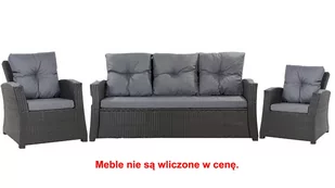 Komplet Poduszek Ogrodowych Na Meble Z Rattanu; Zestaw 5- Osobowy: Kanapa+ Fotele (2Szt.)/ Wodoodporne Pikowane Poduszki Ogrodowe, Kolor Antracyt - Poduszki ogrodowe - miniaturka - grafika 1