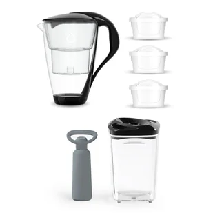 Szklany Dzbanek Filtrujący Dafi CRYSTAL LED Czarny 3x Unimax + Prezent Pojemnik Seeyoo - Dzbanki filtrujące Szklany Dzbanek Filtrujący Dafi CRYSTAL LED Czarny 3x Unimax + Prezent Pojemnik Seeyoo - Dzbanki filtrujące - miniaturka - grafika 1