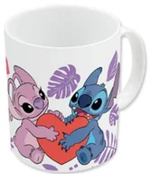 Kubki - stitch & angel love ceramic mug 11oz 325ml ceramiczny kubek - miniaturka - grafika 1