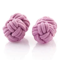 Spinki do mankietów i krawatów - Spinki supełki różowe EM 9 - EM Men's Accessories - miniaturka - grafika 1