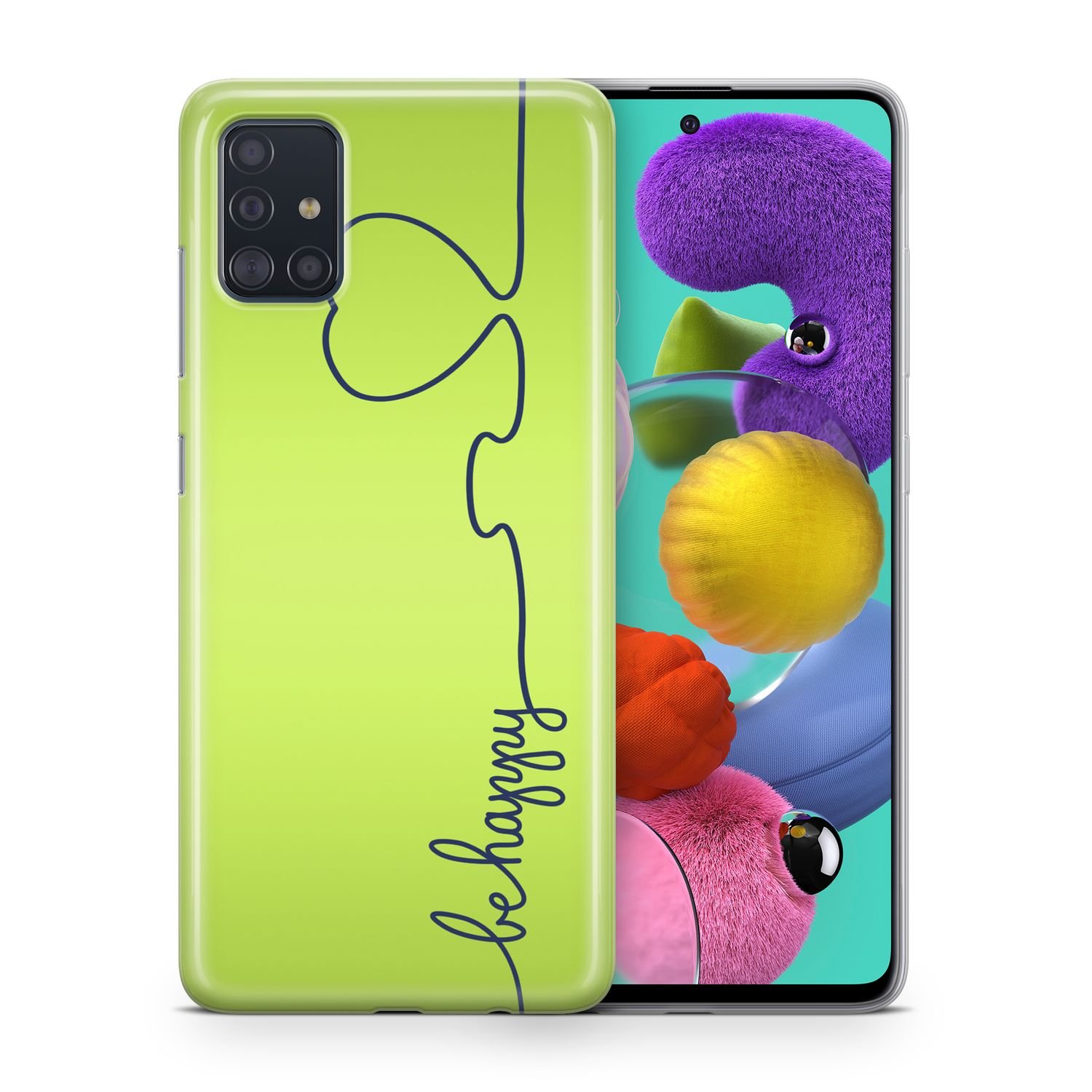 Etui na telefon komórkowy Samsung Galaxy Protective Case Cover Bumper Case Shell Ultra Thin, Model: Samsung Galaxy S20 Ultra, Wybierz projekt: Be Happy Green