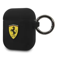 Akcesoria do słuchawek - Ferrari Ferrari FESACCSILSHBK AirPods cover czarny/black Silicone uniwersalny FESACCSILSHBK - miniaturka - grafika 1