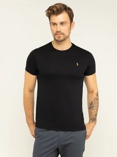 Ralph Lauren Polo T-Shirt 710740727 Czarny Custom Slim Fit - Koszulki męskie - miniaturka - grafika 1