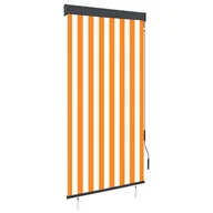 Rolety - vidaXL Roleta zewnętrzna, 80x250 cm, biało-pomarańczowa - miniaturka - grafika 1