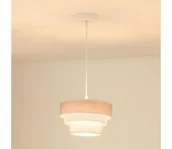 Lampy sufitowe - Brilagi - Żyrandol na lince ALASKA LUNETA 1xE27/15W/230V śr. 60 cm szary/kremowy - miniaturka - grafika 1