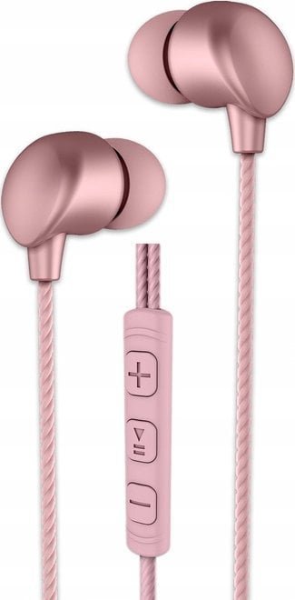 Audeeo Metallic Wired Earphones 2 różowe złoto