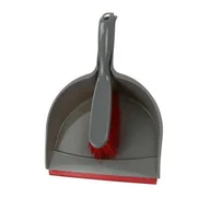 Miotły, szufle, mopy - Toro Miotełka i szufelka z gumową listwą,  szary - miniaturka - grafika 1