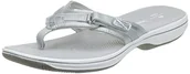 Klapki i japonki damskie - Clarks Damskie japonki morskie, New Silver Synthetic - 41 EU - miniaturka - grafika 1