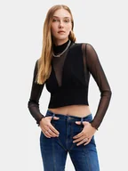 Bluzki damskie - Desigual Bluzka Venice 24SWTK76 Czarny Slim Fit - miniaturka - grafika 1