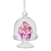 Bombki - BOMBKA CHOINKOWA SZKLANA NA CHOINKĘ  RÓŻOWA BABECZKA W SZKLE 7,5 CM BOMBKI CHOINKOWE BAŃKI I OZDOBY NA CHOINKĘ - miniaturka - grafika 1