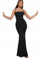 Sukienki - Shein Sukienka Prosta Maxi Damska na Wesele Bordowa XS Ł5j - miniaturka - grafika 1