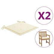 Poduszki ogrodowe - vidaXL Poduszki na krzesła ogrodowe, 2 szt., kremowe, 50x50x3 cm - miniaturka - grafika 1