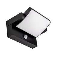 Lampy ogrodowe - Kinkiet Oprawa Elewacyjna V-TAC 17W LED Czujnik Ruchu Czarna IP65 VT-11020S ciepła 2520lm - miniaturka - grafika 1