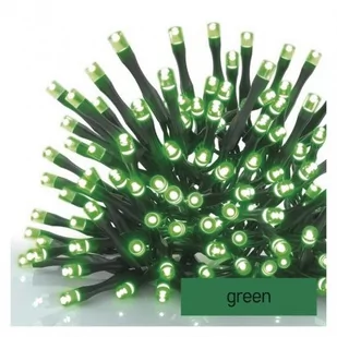 Oświetlenie świąteczne łańcuch 100 LED 10m zielony, przewód czarny, 1,2W, IP44 (bez zasilacza) - Oświetlenie świąteczne - miniaturka - grafika 1