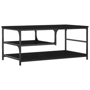vidaXL Stolik kawowy czarny 90x49x40 cm materiał drewnopochodny - Ławy i stoliki kawowe - miniaturka - grafika 1