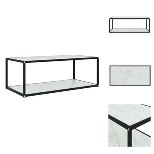 vidaXL Stolik kawowy biały 100x50x35 cm szkło hartowane - Stoliki kawowe - Ławy i stoliki kawowe - miniaturka - grafika 1