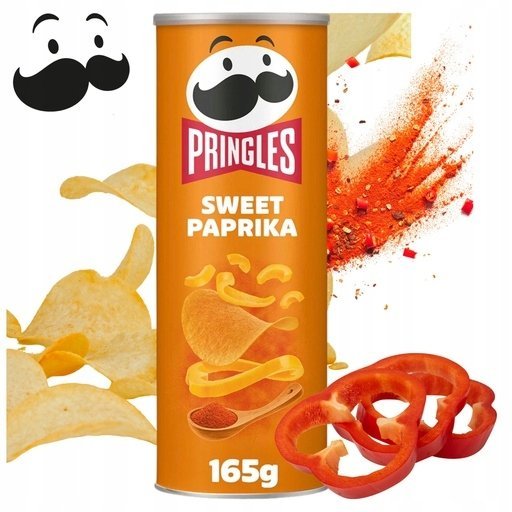 Pringles Sweet Paprika Chipsy Smak Słodkiej Papryki Smaczne Przekąski 160g