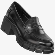 Mokasyny damskie - Mokasyny Damskie Buty Eleganckie Półbuty Czarne Potocki 24-2-12401BKPU Czarny 41 - miniaturka - grafika 1