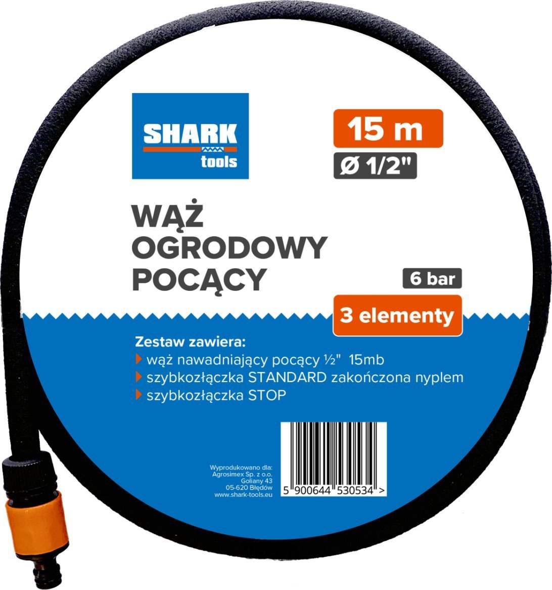 Nawadniający wąż ogrodowy pocący 1/2