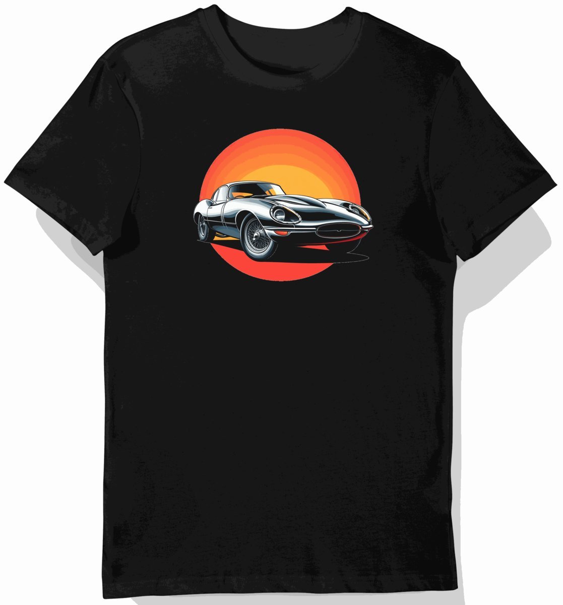 Koszulka męska czarna z klasycznym stylem Jaguara E-Type 3XL