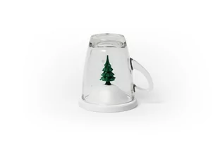 Qualy Winter Biały Kubek Szklany Z Pokrywką W96h - Kubki - miniaturka - grafika 1
