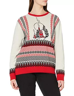 Swetry damskie - British Christmas Jumpers Damski sweter Old Cottage ekologiczny świąteczny sweter sweter - grafika 1