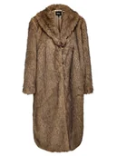 Płaszcze damskie - ONLY Futro Dawn 15352794 Brązowy Regular Fit - miniaturka - grafika 1