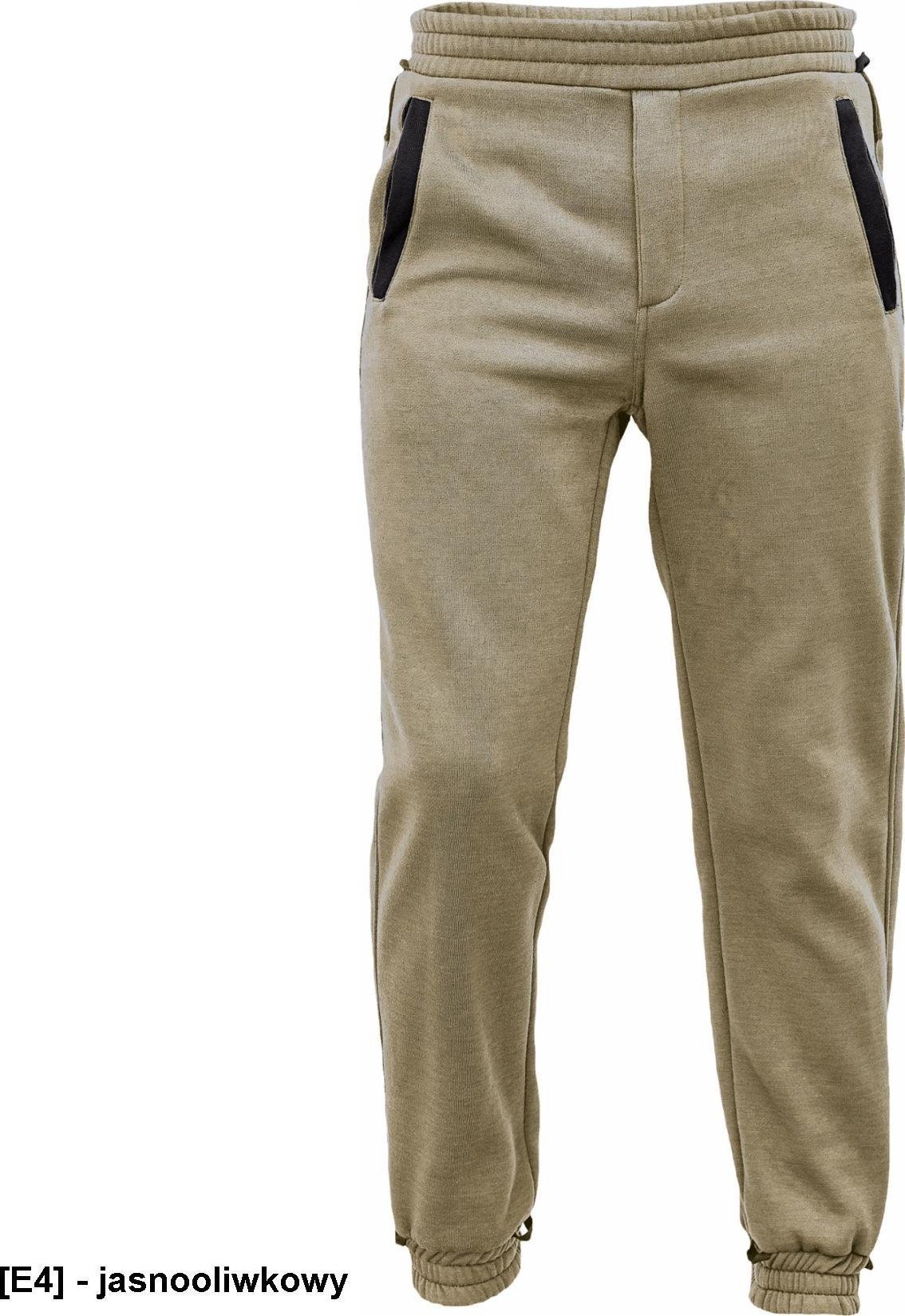 CERVA CREMORNE dres - męskie spodnie dresowe, elastyczna talia, ściagacze przy nogawkach, 55% bawełna, 45% poliester - jasnooliwkowy XXL