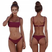 Stroje kąpielowe - STRÓJ KĄPIELOWY SEXY BIKINI BRAZYLIJSKIE DWUCZĘŚCIOWY KOSTIUM TOP KOLORY S - miniaturka - grafika 1