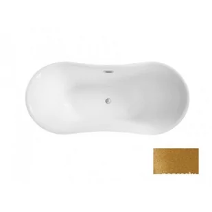 Besco WA-170-AZL AMBER GLAM ZŁOTA Wanna wolnostojąca syfon z przelewem chrom 170x80 - Wanny - miniaturka - grafika 2