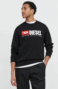 Diesel bluza bawełniana męska kolor czarny z aplikacją - Bluzy męskie - miniaturka - grafika 1