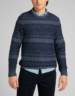 Swetry męskie - Męski Sweter Lee Crew Seas Knit Navy L83Gnw35-L - miniaturka - grafika 1